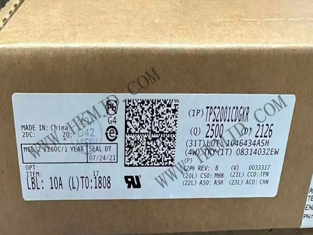 【限流配電開關(guān)】TPS2001CDGKR 2A 負(fù)載、4.5-5.5V、72mΩ USB 電源開關(guān)