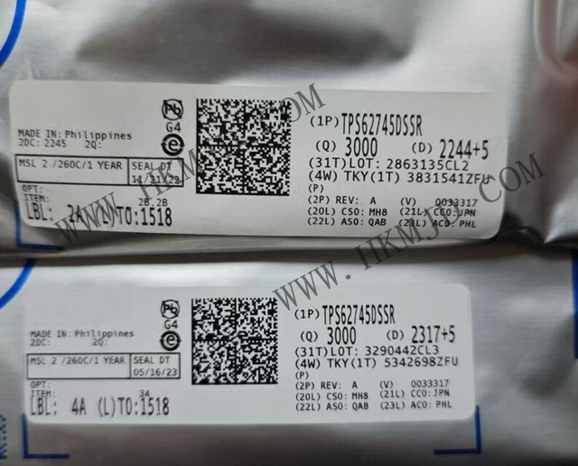 供應 TI TPS62745DSSR 雙電池降壓轉換器，適用于無線應用